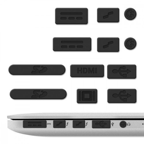 Porvédő dugókészlet Apple MacBook Pro 13"/MacBook Pro 15"/MacBook Retina, Kwmobile, fekete, műanyag, 24622.01