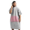 Unisex Homelevel fürdőponcsó, L-XL, szürke/rózsaszín, organikus pamut, 54881.20.20