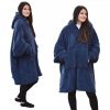 Unisex Sherpa Jemidi kapucnis pulóver, XL, kék, poliészter, 55407.04.4