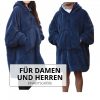 Unisex Sherpa Jemidi kapucnis pulóver, XL, kék, poliészter, 55407.04.4