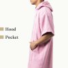 Homelevel Unisex szörfponcsó, L-XL, rózsaszín, organikus pamut, 54981.20