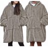 Unisex Sherpa Jemidi kapucnis pulóver, XL, bézs, poliészter, 55407.43.4