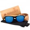 Navaris unisex napszemüveg, UV400, bambusz, kék, 40731.01.04