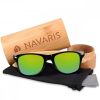 Navaris unisex napszemüveg, UV400, bambusz, zöld, 40731.01.07