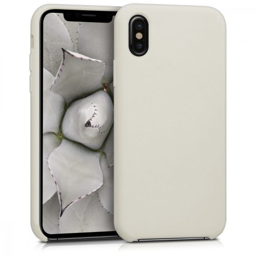 Apple iPhone X / iPhone XS tok, szilikon, bézs, 42495.11