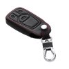 Audi autókulcs huzat - 3 gombos - Keyless Go, ökológiai bőr, fekete, 44711.01