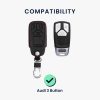 Audi autókulcs huzat - 3 gombos - Keyless Go, ökológiai bőr, fekete, 44711.01