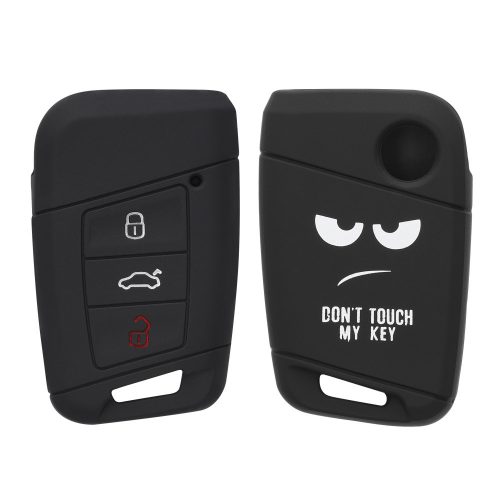 Autókulcs fedél VW-hez - 3 gombos - Keyless Go, szilikon, fekete, 44706.01