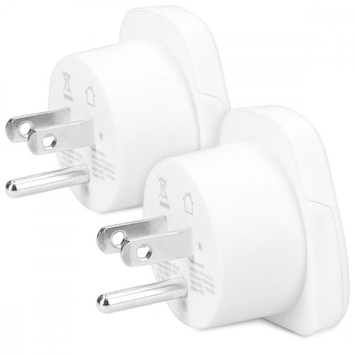 2 db B típusú utazási adapter készlet USA-hoz, Kwmobile, fehér, műanyag, 44716.02