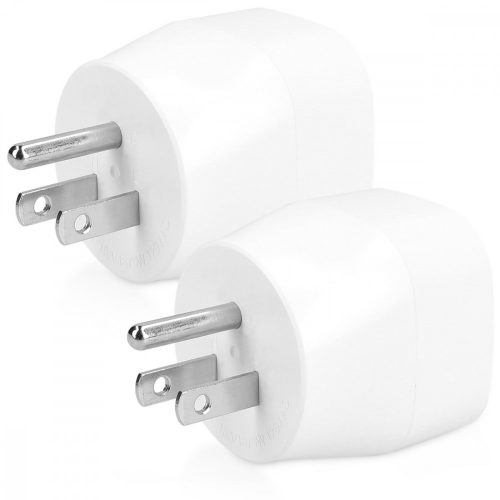 2 db B típusú utazási adapter készlet USA-hoz, Kwmobile, fehér, műanyag, 45146.02