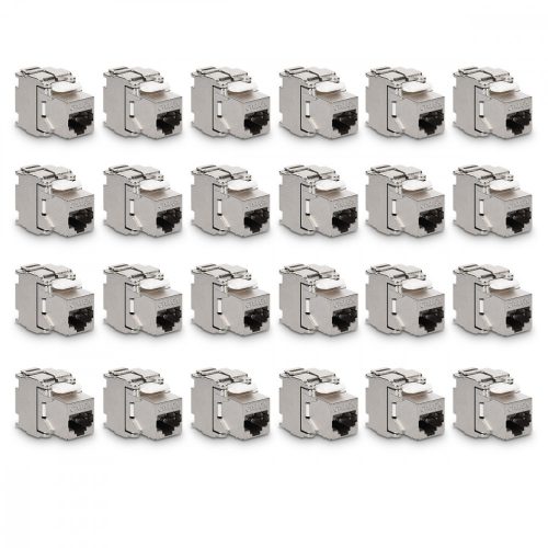 24 db 10 Gbites CAT6A csatlakozó készlet RJ45 Ethernet kábelekhez, Kwmobile, ezüst, fém, 45358.24