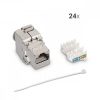 24 db 10 Gbites CAT6A csatlakozó készlet RJ45 Ethernet kábelekhez, Kwmobile, ezüst, fém, 45358.24