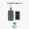 Renault / Dacia autókulcs burkolat - 4 gombos - Keyless Go, Eco-bőr, szürke, 44135.73