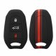 Peugeot / Citroen autókulcs burkolat - 3 gombos - Keyless Go, szilikon, fekete, 45654.01