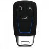 Audi autókulcs burkolat - 3 gombos - Keyless Go, szilikon, fekete, 43623.17