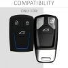 Audi autókulcs burkolat - 3 gombos - Keyless Go, szilikon, fekete, 43623.17