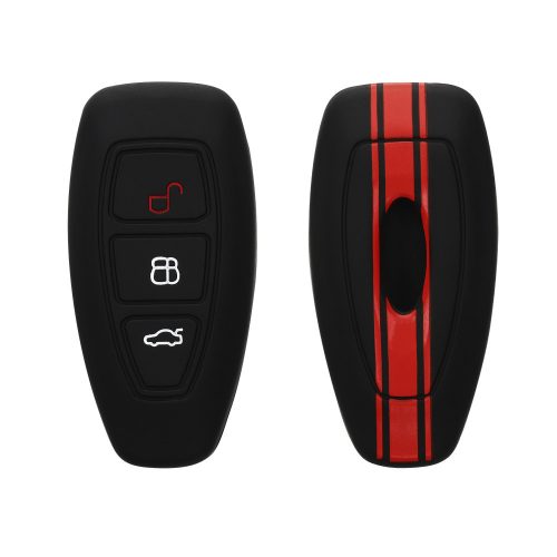 Ford autókulcs fedél - 3 gombos - Keyless Go, szilikon, fekete, 44708.03