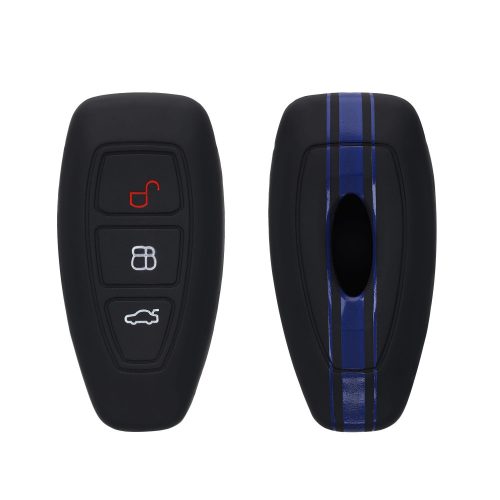 Ford autókulcs fedél - 3 gombos - Keyless Go, szilikon, fekete, 44708.08