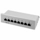 Cat6 Patch Panel 12 RJ45 porttal és fali rögzítéssel, Kwmobile, szürke, fém, 47695.03