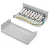 Cat6 Patch Panel 12 RJ45 porttal és fali rögzítéssel, Kwmobile, szürke, fém, 47695.03