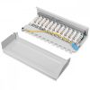 Cat6 Patch Panel 12 RJ45 porttal és fali rögzítéssel, Kwmobile, szürke, fém, 47695.02