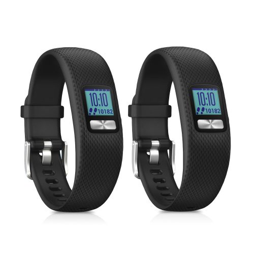 Garmin Vivofit 4, kwmobile, szilikon, fekete, 44228.47 szíj készlet 2 db