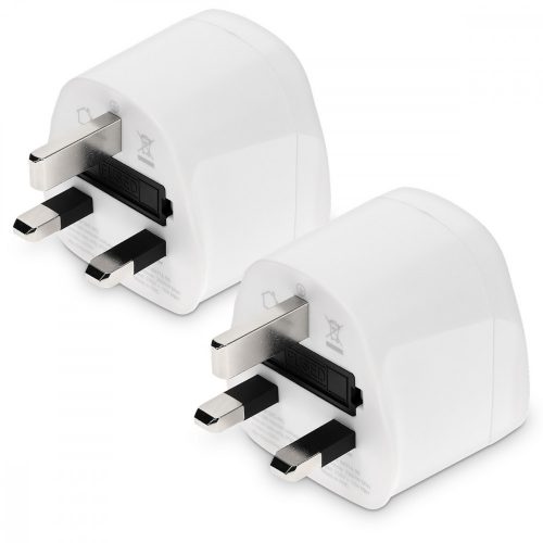 2 db G típusú utazási adapter készlet Dubaihoz, Kwmobile, fehér, műanyag, 44716.06