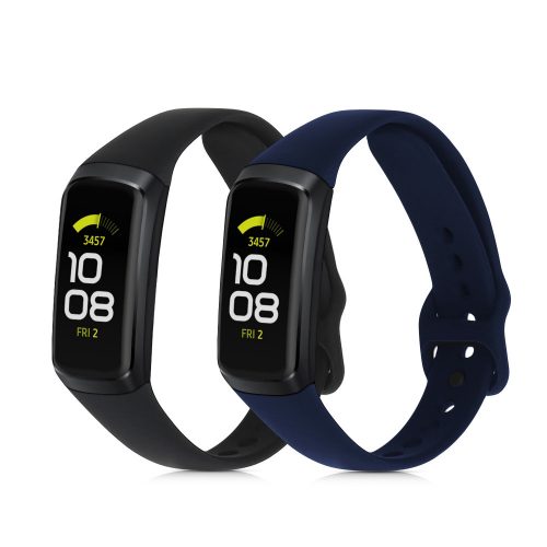 2 db pánt készlet Samsung Galaxy Fit (SM-R370), kwmobile, szilikon, kék/fekete, 50233.01 telefonhoz