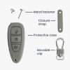 Ford autókulcs tok - 3 gombos - Keyless Go, kwmobile, nubuk bőr, szürke, 49597.03