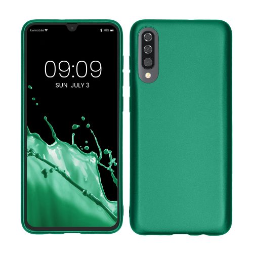 Samsung Galaxy A70 tok, szilikon, zöld, 48430.170