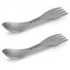 2 x Navaris 3 az 1-ben Titanium Camping Spork készlet, Villa, Kanál, Kés, 51390.02