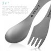 2 x Navaris 3 az 1-ben Titanium Camping Spork készlet, Villa, Kanál, Kés, 51390.02