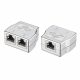 2 db anya RJ45 hálózati kábelelosztó készlet 2 db Cat5/Cat6 csatlakozóhoz, Kwmobile, ezüst, fém, 52349.01.35