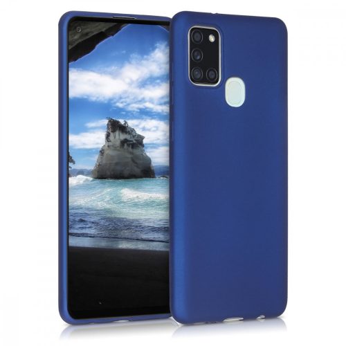 Samsung Galaxy A21s tok, szilikon, kék, 52495.64