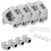 4 db CAT6A 10 Gbit jack készlet 4 házzal RJ45 Ethernet kábelekhez, Kwmobile, szürke, fém, 47696.04