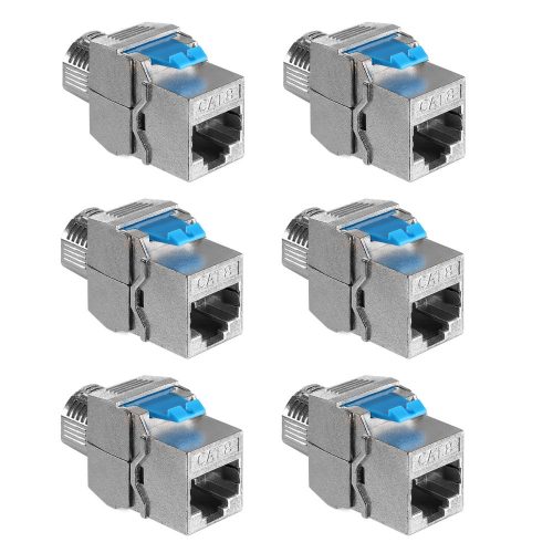 6 db 40 Gbit CAT8 dugós készlet RJ45 Ethernet kábelekhez, Kwmobile, ezüst, fém, 52517.06