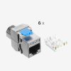 6 db 40 Gbit CAT8 dugós készlet RJ45 Ethernet kábelekhez, Kwmobile, ezüst, fém, 52517.06