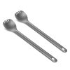 2 x Titanium Spork készlet hosszú nyéllel Navaris kempinghez, 21,5 cm, 52986.02