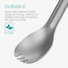 2 x Titanium Spork készlet hosszú nyéllel Navaris kempinghez, 21,5 cm, 52986.02