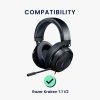 2 db fülpárna készlet Razer Kraken 7.1 V2 fejhallgatóhoz, Kwmobile, szürke, Eco-bőr, 52762.22