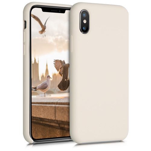 Apple iPhone X / iPhone XS tok, szilikon, krém, 46313.210