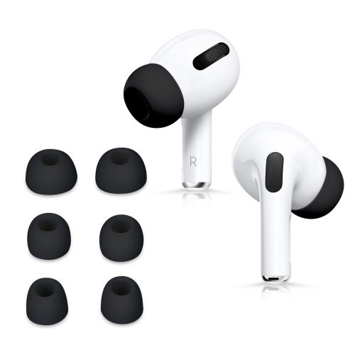 6 darab cserefej készlet Apple AirPods Pro fejhallgatóhoz, Kwmobile, fekete, szilikon, 51555.01