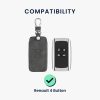 Renault / Dacia autókulcs burkolat - 4 gombos - Keyless Go, kwmobile, nubuk bőr, szürke, 48564.19