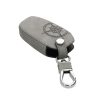 Peugeot / Citroen autókulcs burkolat - 3 gombos - Keyless Go, nubuk bőr, szürke, 53762.01