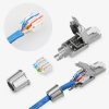 10 db CAT6A RJ-45 csatlakozós készlet árnyékolt CAT6A Ethernet kábelekhez, Kwmobile, ezüst, fém, 48471.10