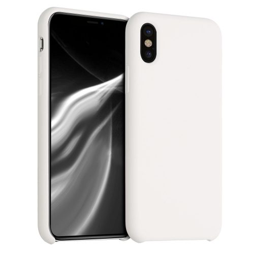 Apple iPhone X / iPhone XS tok, szilikon, krém, 42495.16