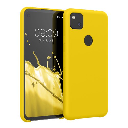 Google Pixel 4a tok, szilikon, sárga, 52549.165