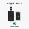 Renault / Dacia autókulcs burkolat - 4 gombos - Keyless Go, kwmobile, természetes bőr, fekete, 54669.01