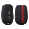 Dacia / Renault autókulcs tok - 2 gombos - Keyless Go, kwmobile, szilikon, fekete / piros, 54813.01