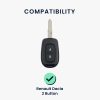 Dacia / Renault autókulcs tok - 2 gombos - Keyless Go, kwmobile, szilikon, fekete / piros, 54813.01